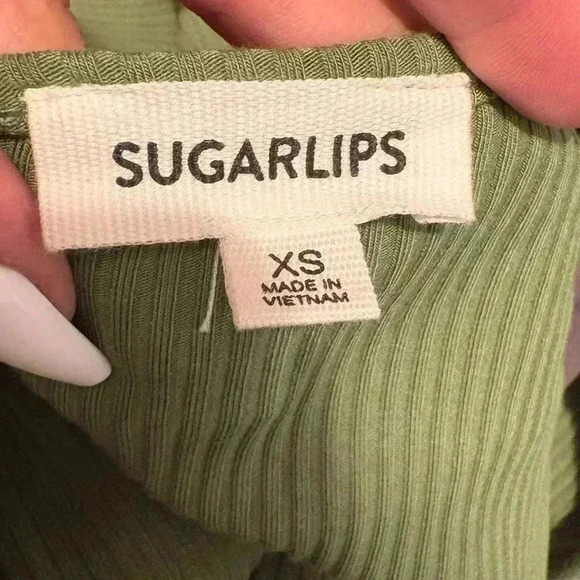 Sugarlips Lisbon Ribbed Knit Tank Midi Dress in Olive XS NEW - Picture 3 of 8